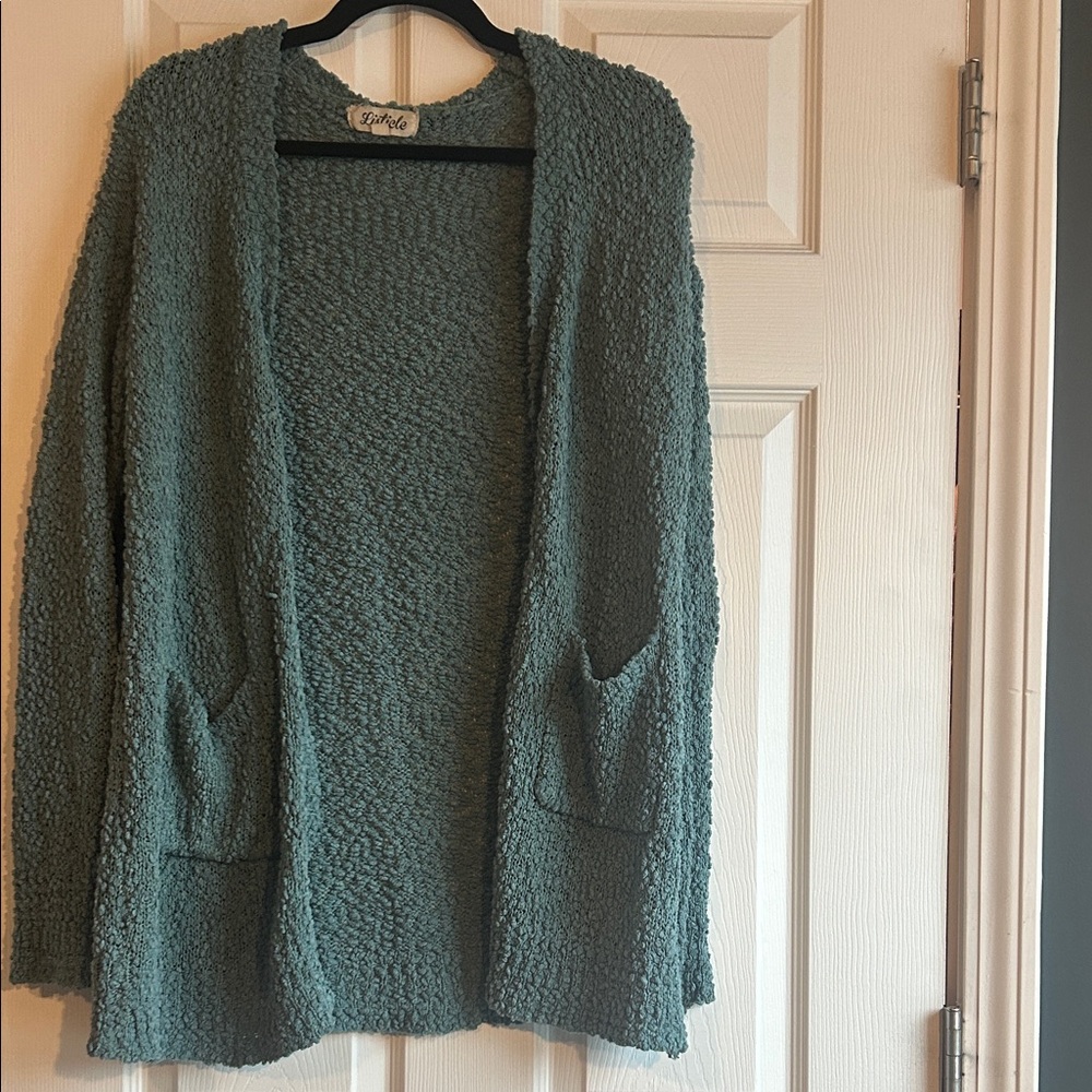 Cozy Aqua Green Textured Women's Sweater
